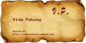 Vida Patony névjegykártya